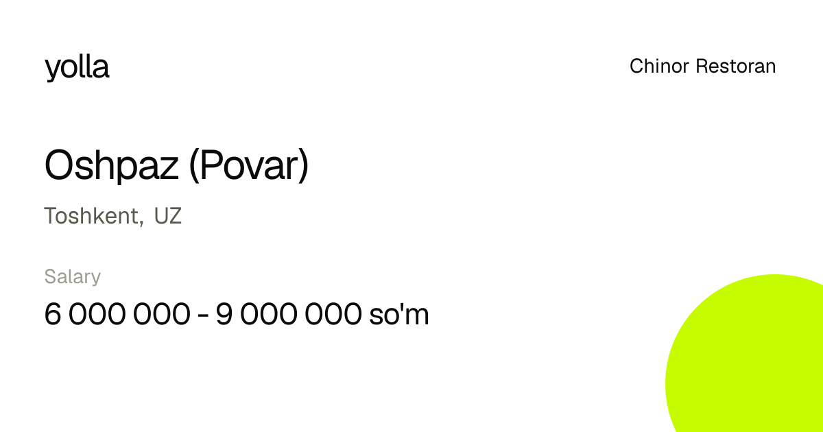 Oshpaz (Povar)