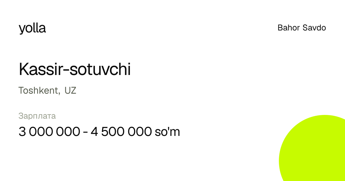 Kassir-sotuvchi