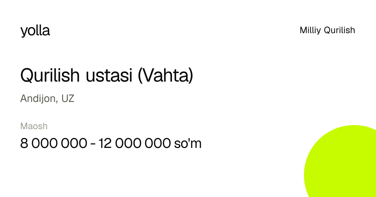 Qurilish ustasi (Vahta)
