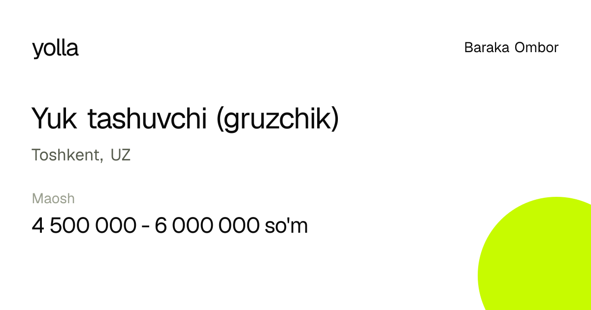 Yuk tashuvchi (gruzchik)